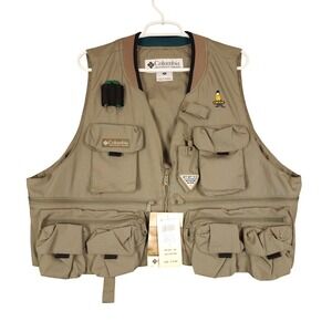 Columbia‎ Henrys Fork II Vest XL Sage Green Fishing Utility Pockets Men